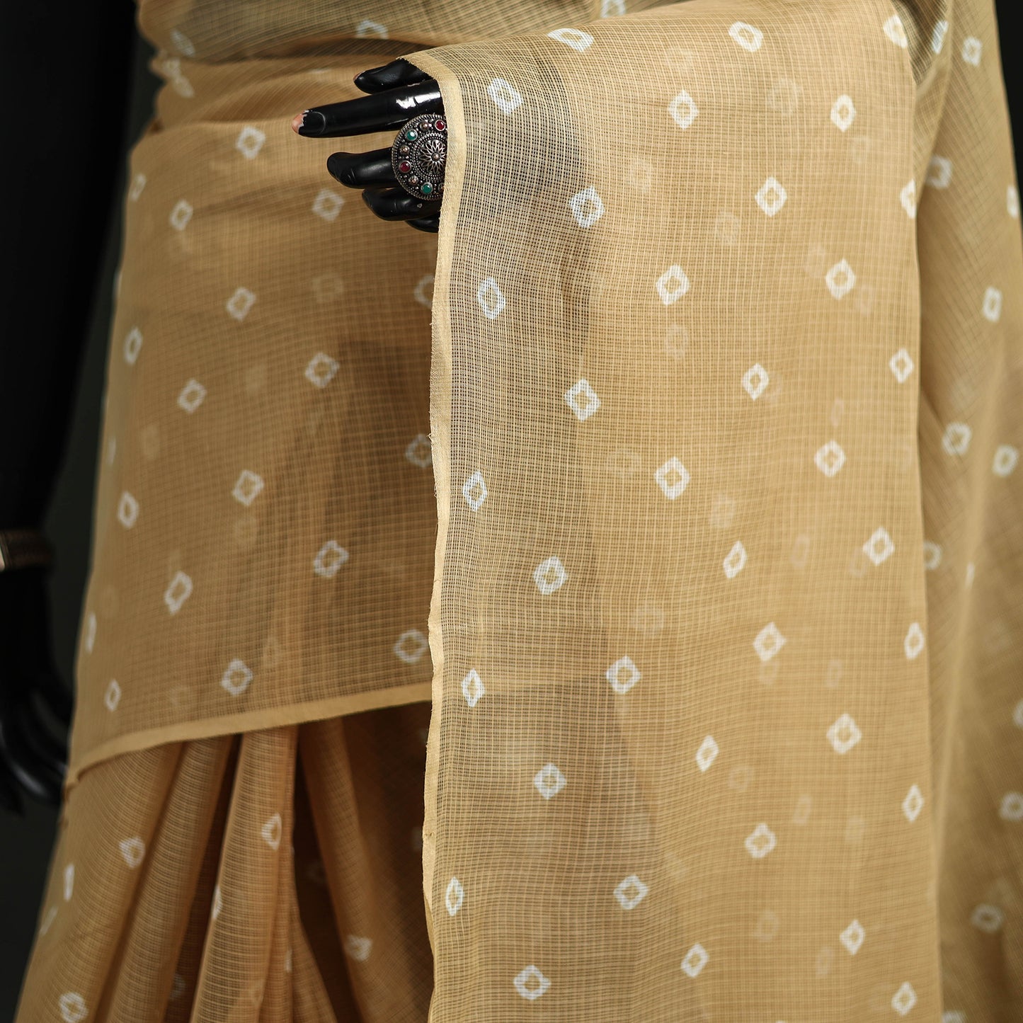 Bandhani Tie-Dye Kota Doria Cotton Saree 23