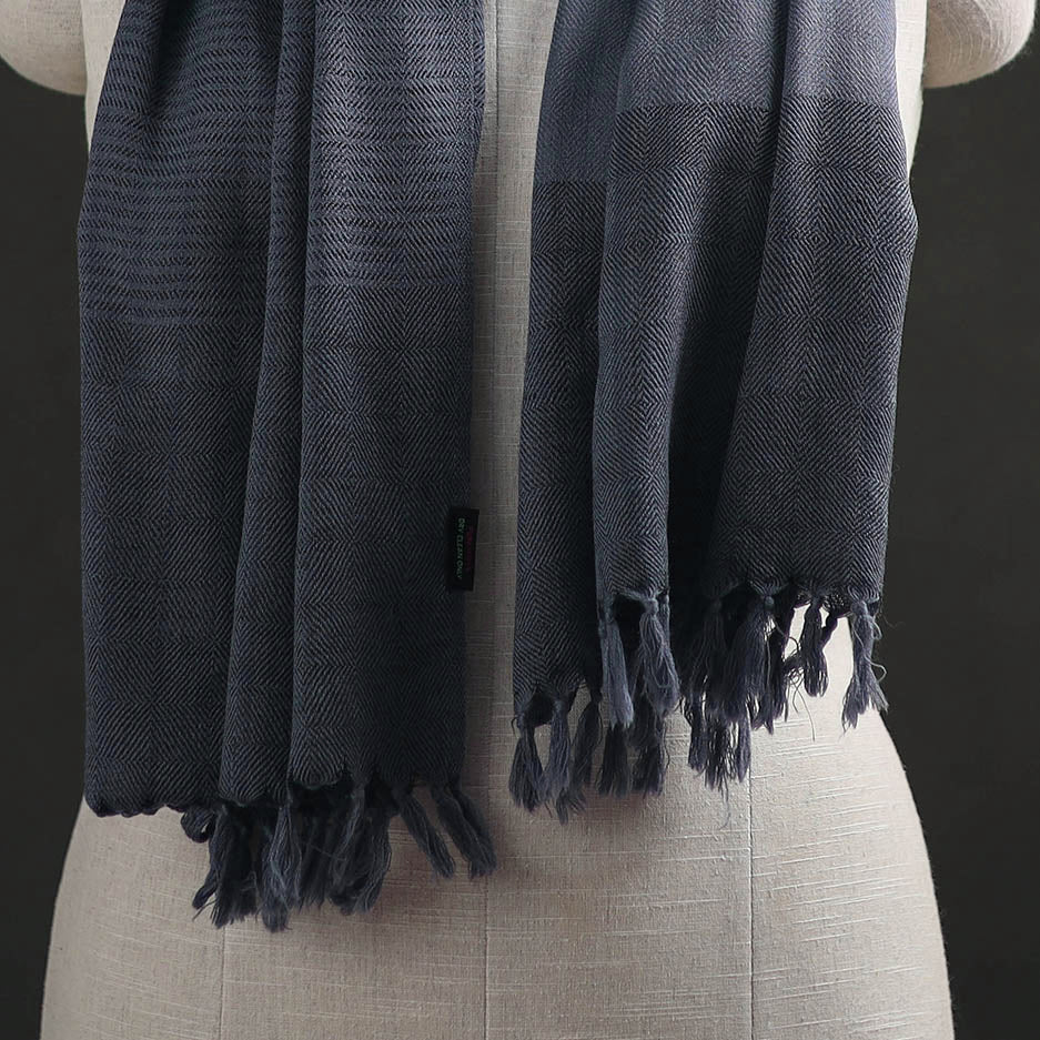 Grey - Kumaun Handwoven Pure Merino Wool Stole 96