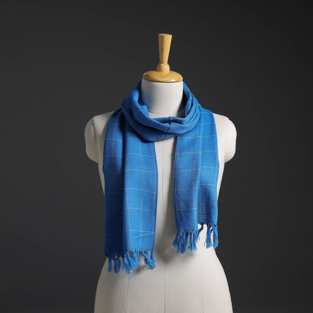 Blue - Kumaun Handwoven Pure Merino Wool Scarf 263