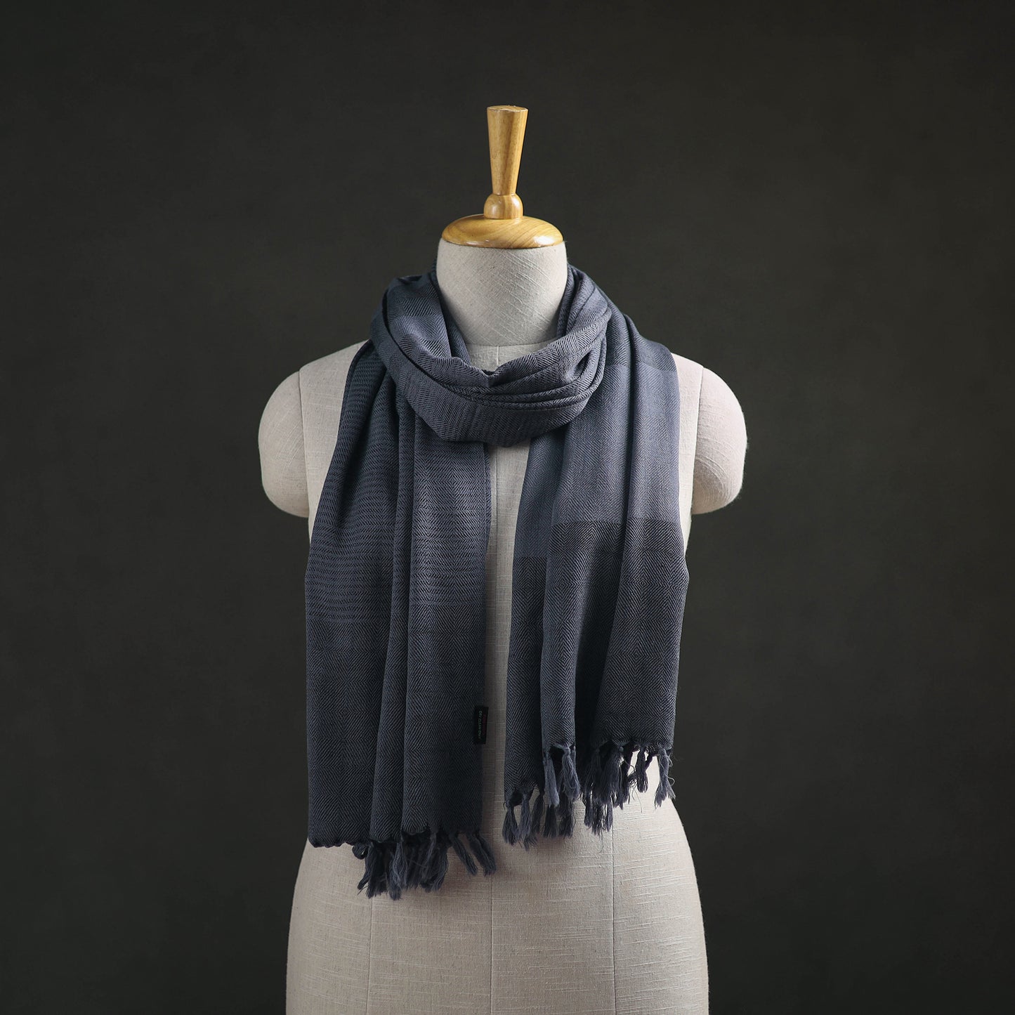 Grey - Kumaun Handwoven Pure Merino Wool Stole 96