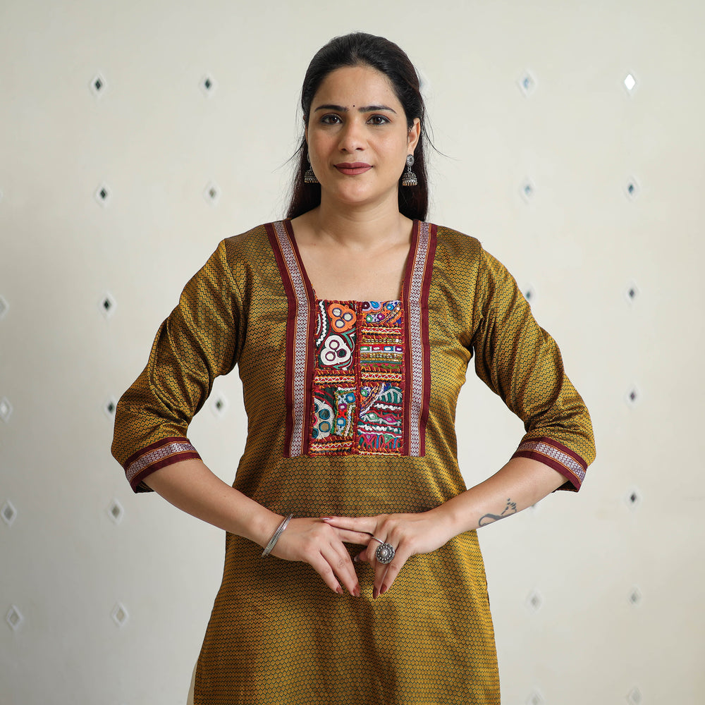 Yellow - Traditional Cotton Khun Straight Kurta for Women 20