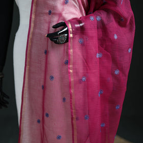 Kota Doria Cotton Embroidered Plain Dupatta 08