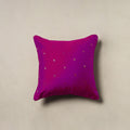 Polka Dot Zari Buti Plain Cushion Cover (16 x 16 in) 18