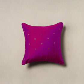 Polka Dot Zari Buti Plain Cushion Cover (16 x 16 in) 18