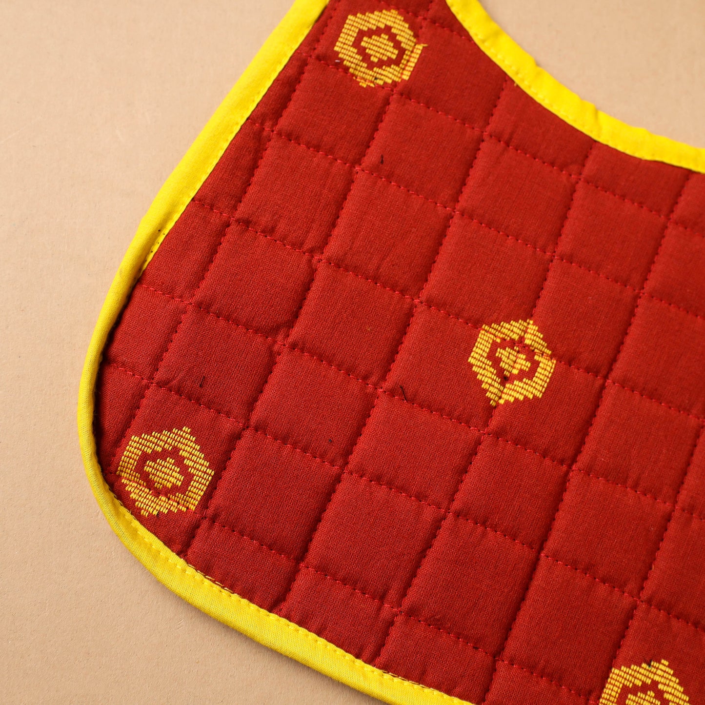 Red Handmade Cotton Baby Bib