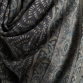 Ajrakh Hand Block Print Natural Dyed Handwoven Acrylic Wool Shawl 10