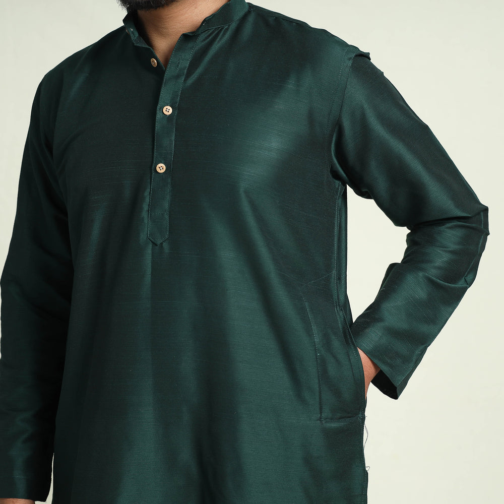 Plain Silk Men Kurta
