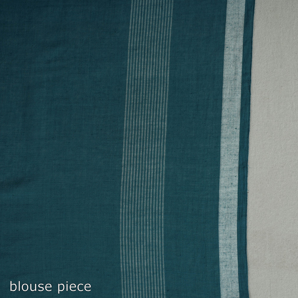 Green - Handloom Cotton Phulia Jamdani Saree with Tassels 11