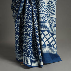  Pipad Hand Block Printed Cotton Saree 