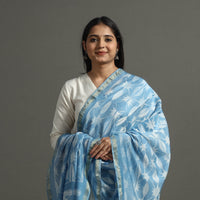 Blue - Tie & Dye Chanderi Silk Shibori Dupatta 74