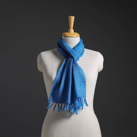 Blue - Kumaun Handwoven Pure Merino Wool Scarf 263