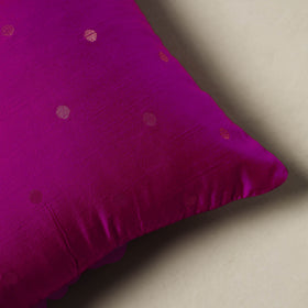 Polka Dot Zari Buti Plain Cushion Cover (16 x 16 in) 18