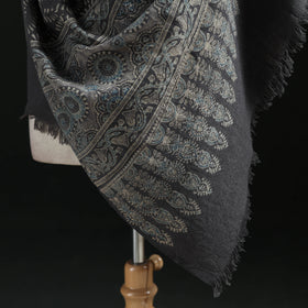 Ajrakh Hand Block Print Natural Dyed Handwoven Acrylic Wool Shawl 10