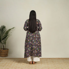 Buy Brown Printed Cotton A-Line Kalamkari Kurta