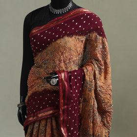 Kutch Tie-Dye Shibori Bandhani Cotton Saree with Blouse Piece 36
