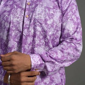 Buy Kantha Stitch Cotton Short Jaipur Kurta for Men