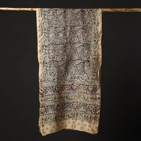 Multicolor Pedana Block Print Chanderi Silk Kalamkari Stole