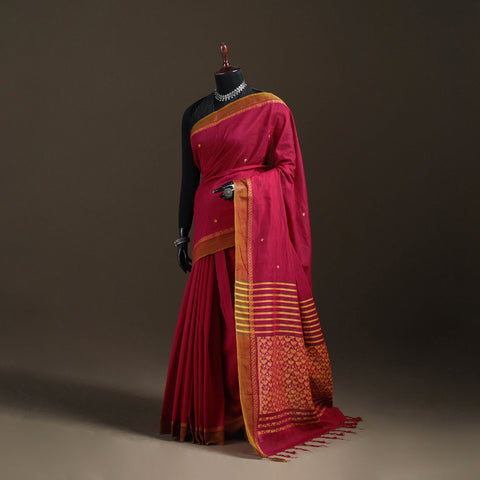 Peepal Leaf Buti Jacquard Pure Handloom Cotton Saree 04