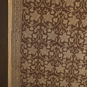 Brown Bagh Hand Block Print Natural Dyed Cotton Fabric