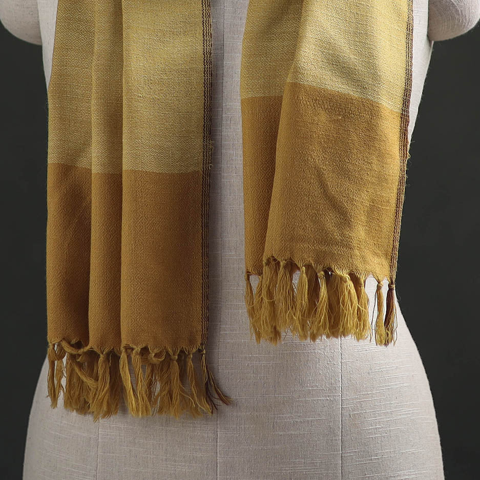 Yellow - Kumaun Handwoven Pure Merino Wool Stole 98
