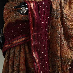 Kutch Tie-Dye Shibori Bandhani Cotton Saree with Blouse Piece 36