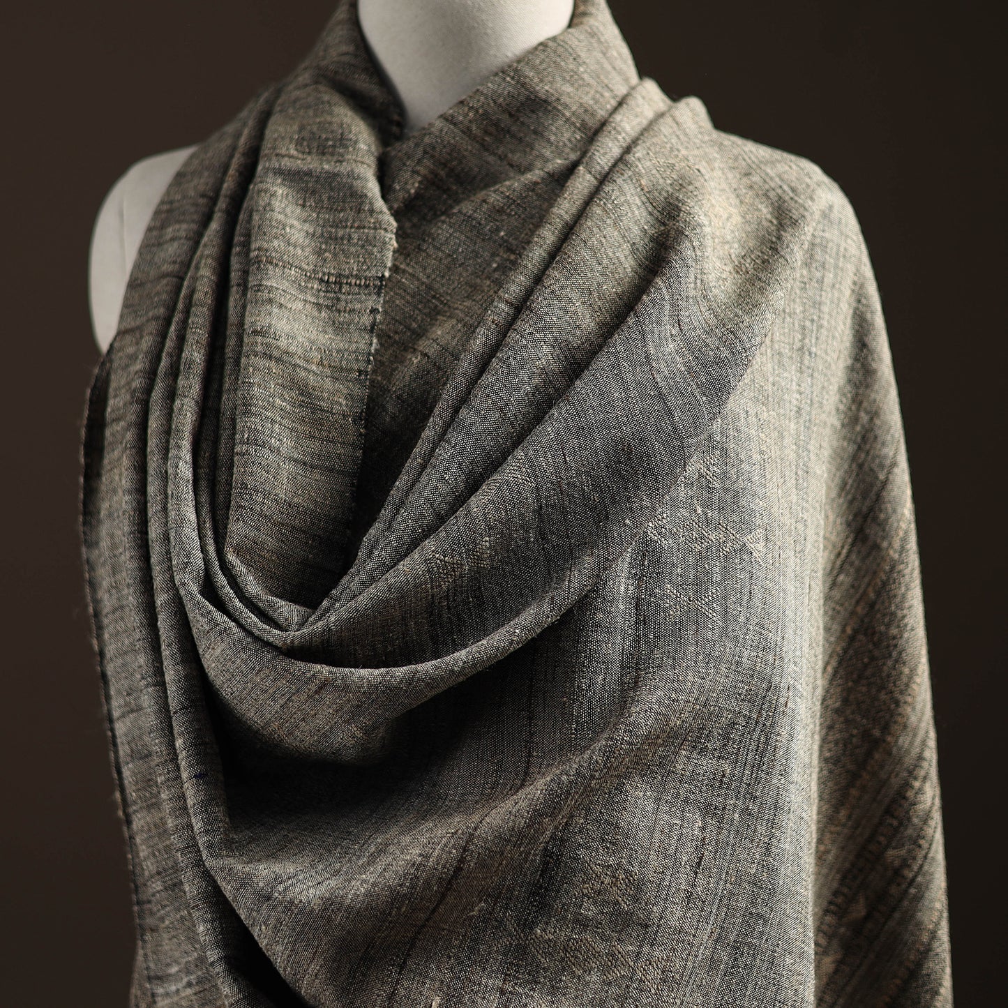 Kutch Bhujodi Handspun Handwoven Merino Wool x Katia Silk Chomuk Buta Shawl 02