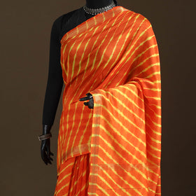Chanderi Silk Leheriya Tie-Dye Saree with Zari Border 05