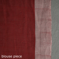 Maroon - Pure Handloom Natural Dyed Missing Plain Cotton Saree 10