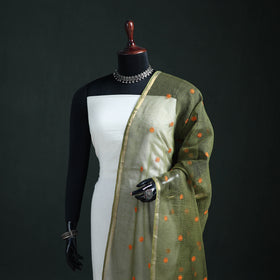 Kota Doria Cotton Embroidered Plain Dupatta 10