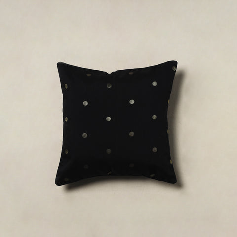 Polka Dot Zari Buti Plain Cushion Cover (16 x 16 in) 19