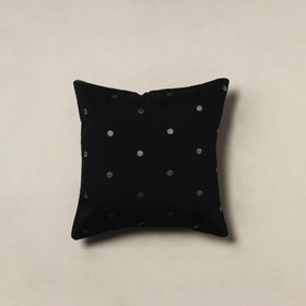 Polka Dot Zari Buti Plain Cushion Cover (16 x 16 in) 19