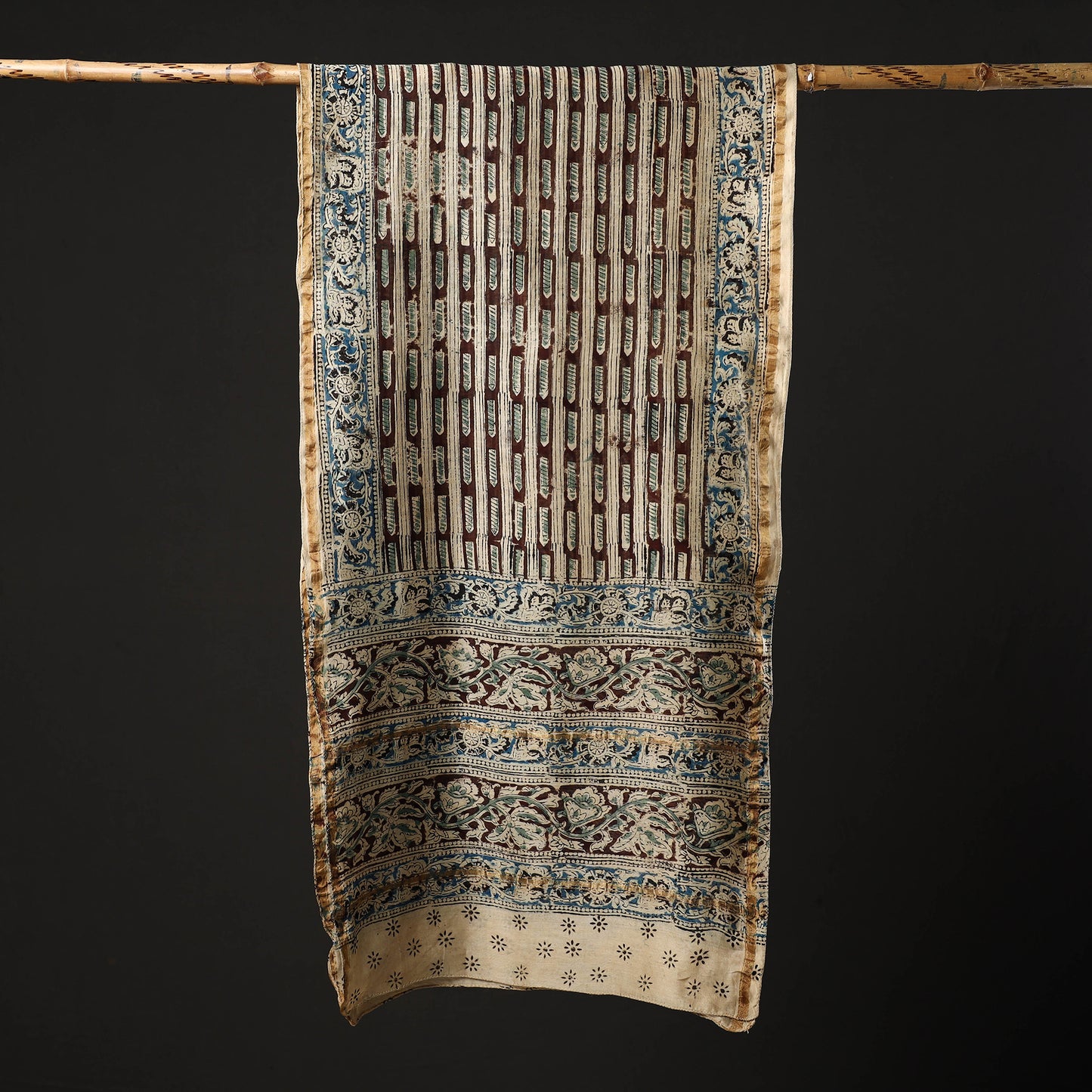 Pedana Block Print Chanderi Silk Kalamkari Stole