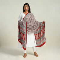 Grey - Hand Block Print Cotton Bagh Dupatta 03