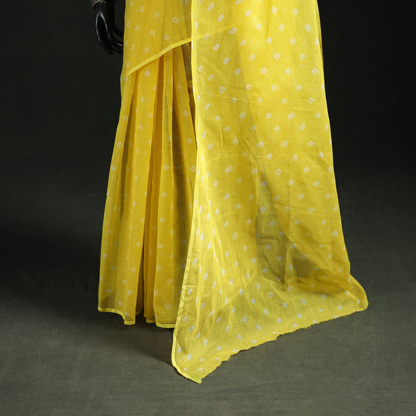 Bandhani Tie-Dye Kota Doria Cotton Saree 24