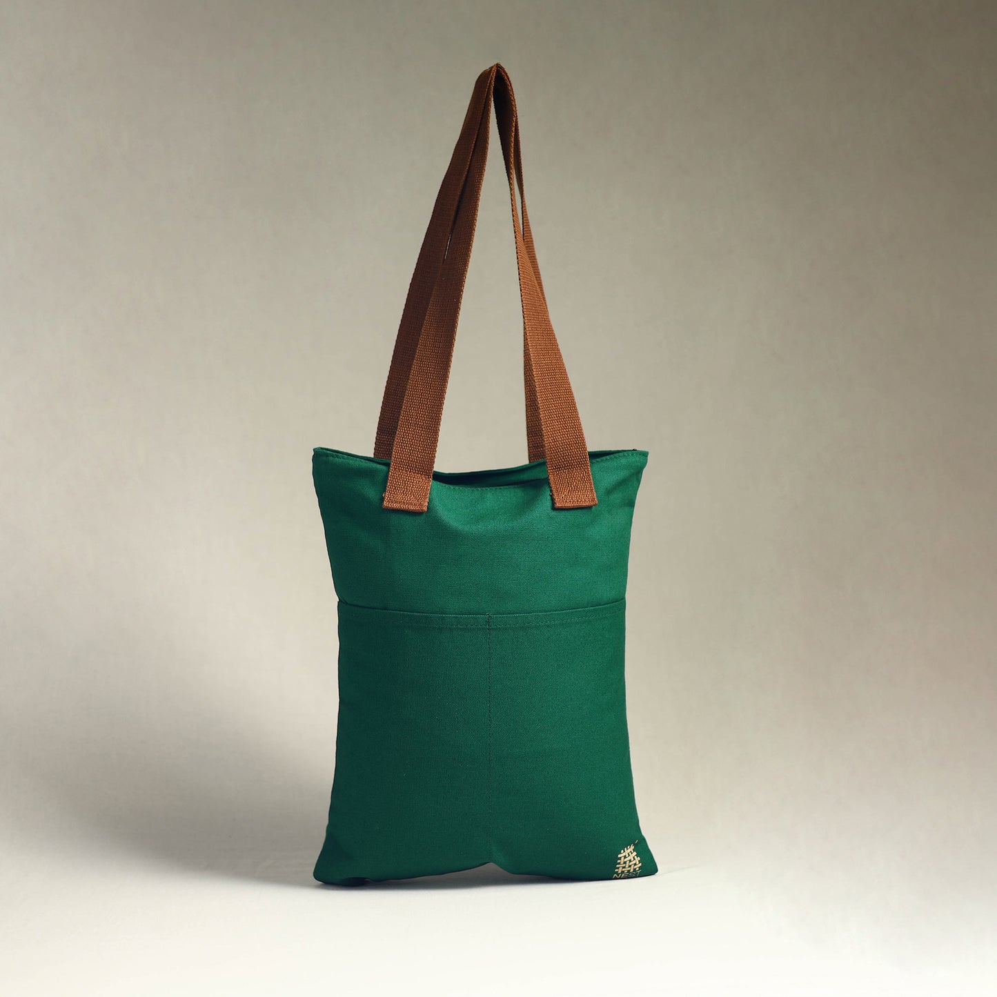 Green - North-East India's Iconic Symbols Cotton Canvas Tote Bag