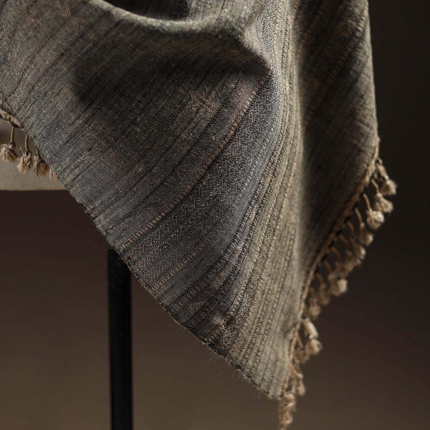 Kutch Bhujodi Handspun Handwoven Merino Wool x Katia Silk Chomuk Buta Shawl 02