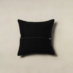 Polka Dot Zari Buti Plain Cushion Cover (16 x 16 in) 19
