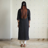 Black - Traditional Cotton Khun Straight Kurta for Women 16