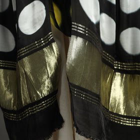 Yellow - shibori clamp dyed modal silk dupatta with zari
