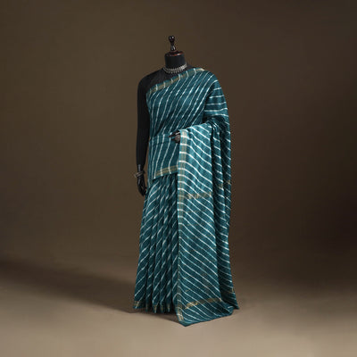 Chanderi Silk Leheriya Tie-Dye Saree with Zari Border 06