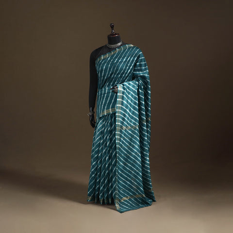 Chanderi Silk Leheriya Tie-Dye Saree with Zari Border 06