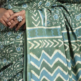 Buy Pipad Hand Block Printed Cotton Saree Online at iTokri.com
