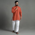 Plain Handloom Cotton Men Short Kurta