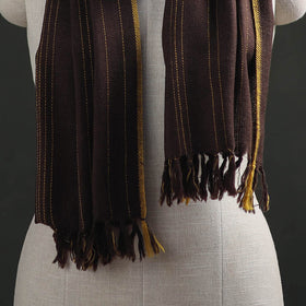 Brown - Kumaun Handwoven Pure Merino Wool Stole 103
