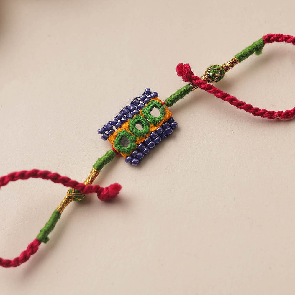 Handmade Mirror & Beadwork Rakhi