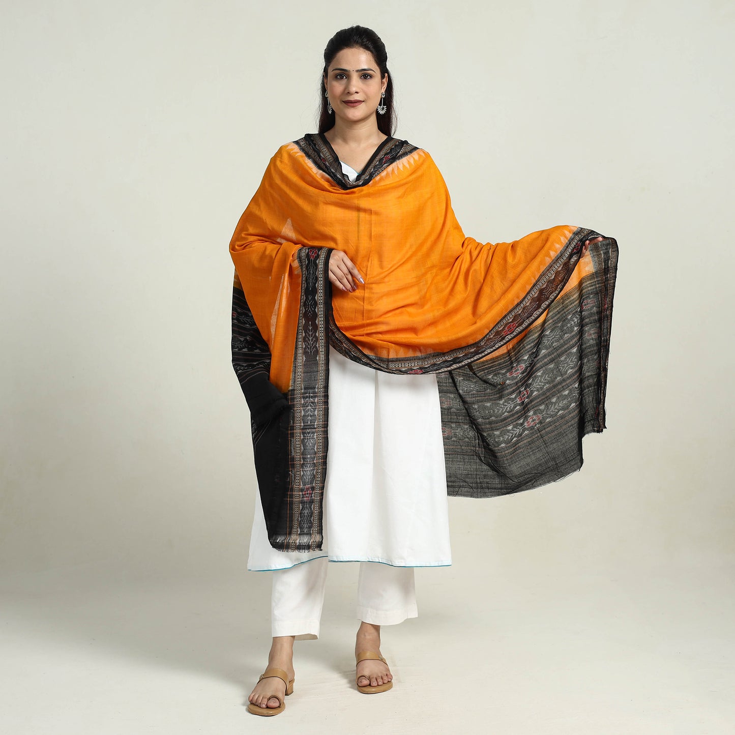  Sambalpuri Ikat Weave Handloom Cotton Dupatta 