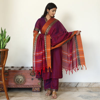 Dharwad Cotton Kurta with Palazzo & Dupatta Set 13