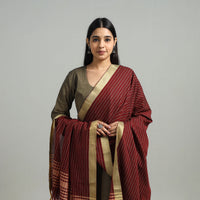 Brown  - Cotton Dharwad Kurta Set with Palazzo & Dupatta 02