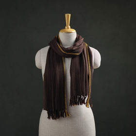 Brown - Kumaun Handwoven Pure Merino Wool Stole 103