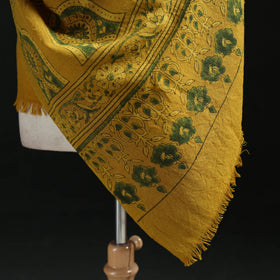Ajrakh Hand Block Print Natural Dyed Handwoven Acrylic Wool Shawl 13